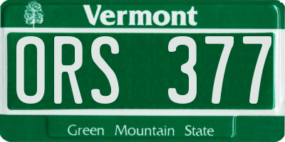 VT license plate ORS377