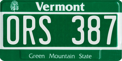 VT license plate ORS387