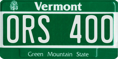 VT license plate ORS400