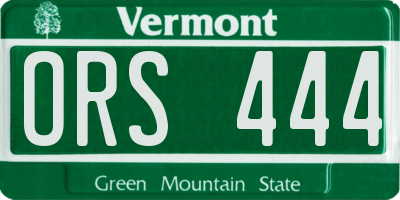 VT license plate ORS444