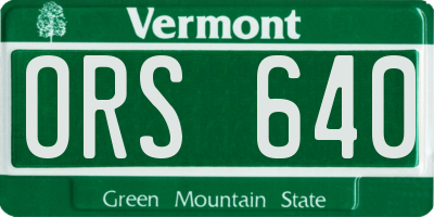 VT license plate ORS640