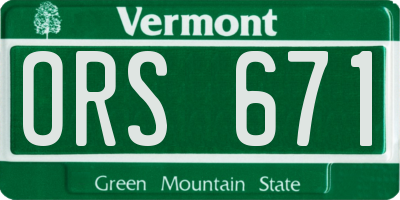 VT license plate ORS671
