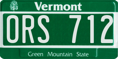VT license plate ORS712