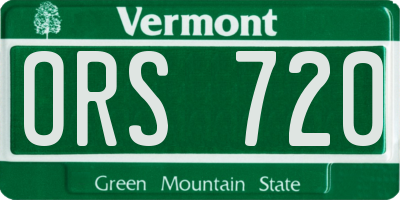 VT license plate ORS720