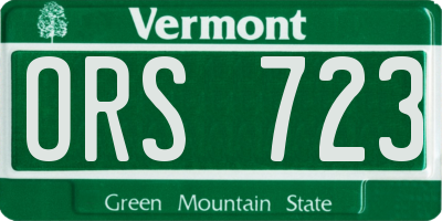 VT license plate ORS723