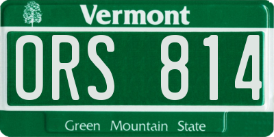 VT license plate ORS814