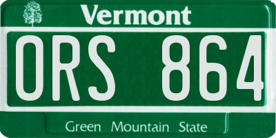 VT license plate ORS864