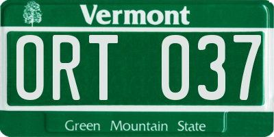 VT license plate ORT037