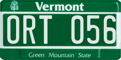 VT license plate ORT056