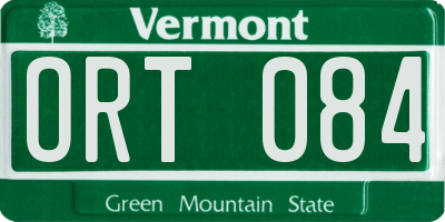 VT license plate ORT084