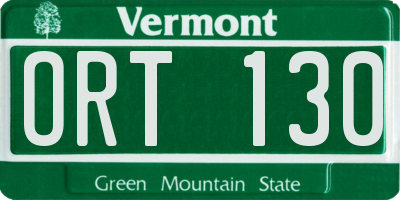 VT license plate ORT130