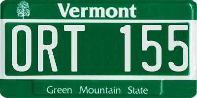VT license plate ORT155