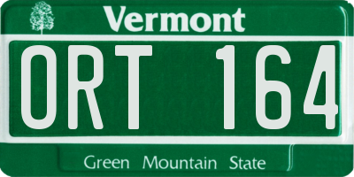 VT license plate ORT164