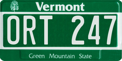 VT license plate ORT247