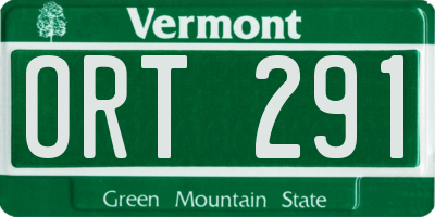 VT license plate ORT291