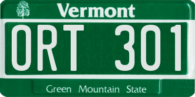 VT license plate ORT301