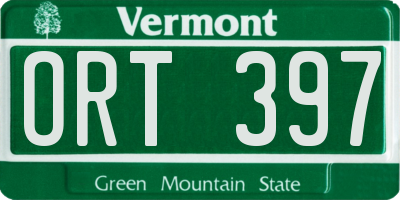 VT license plate ORT397