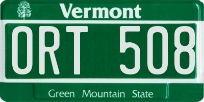 VT license plate ORT508