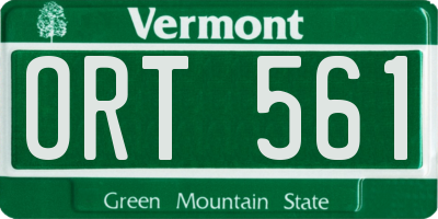 VT license plate ORT561