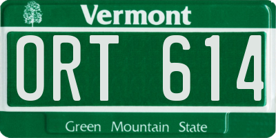VT license plate ORT614