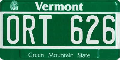 VT license plate ORT626
