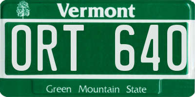 VT license plate ORT640