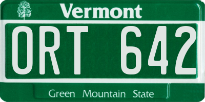 VT license plate ORT642