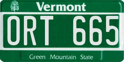 VT license plate ORT665
