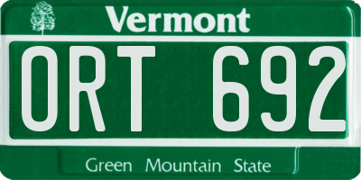VT license plate ORT692