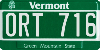 VT license plate ORT716