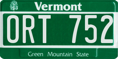 VT license plate ORT752