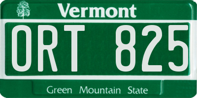 VT license plate ORT825