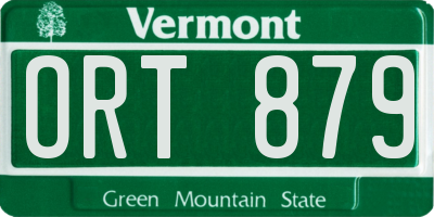VT license plate ORT879
