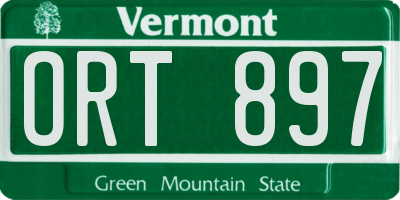 VT license plate ORT897