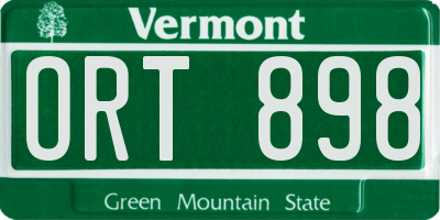 VT license plate ORT898