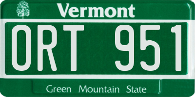 VT license plate ORT951