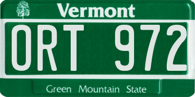 VT license plate ORT972