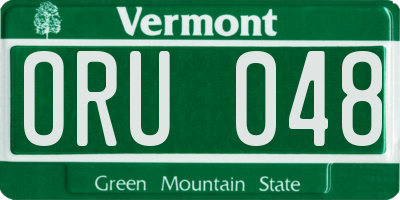 VT license plate ORU048
