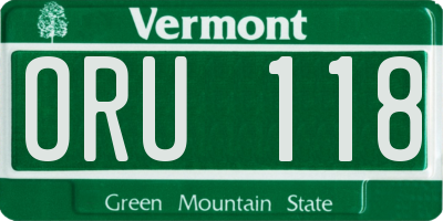 VT license plate ORU118