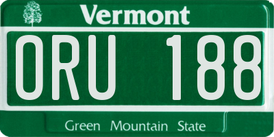 VT license plate ORU188