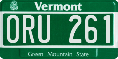 VT license plate ORU261
