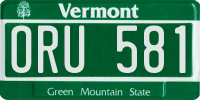 VT license plate ORU581