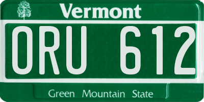 VT license plate ORU612