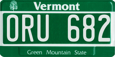 VT license plate ORU682