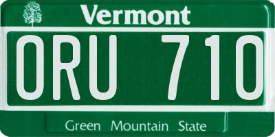 VT license plate ORU710