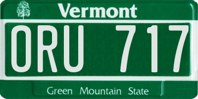 VT license plate ORU717