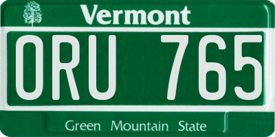 VT license plate ORU765