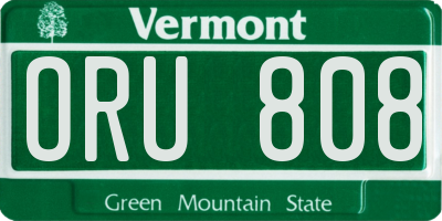 VT license plate ORU808