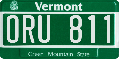 VT license plate ORU811