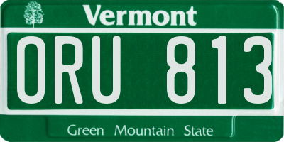 VT license plate ORU813